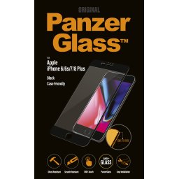 Стъклен протектор PanzerGlass за Apple Iphone 7/8/6/6s plus CaseFriendly - Черно, 117058