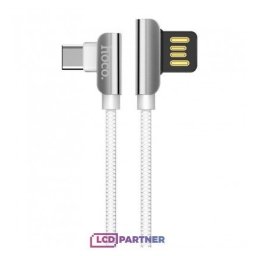 Data кабел Hoco U42 exquisite steel type-c charging data cable- Бял