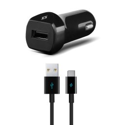 Зарядно за кола 12V SpeedCharger USB In-Car Charger, 2.1A, incl. Type C Cable - Черно