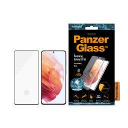 Стъклен протектор PanzerGlass за Samsung Galaxy S21 FingerPrint, CaseFriendly, AntiBacterial - Черен, 118280