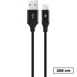 Кабел ttec AlumiCable Lightning USB Charge / Data XL Cable, 2m - Черен