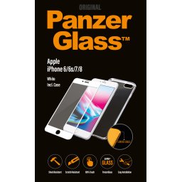 Стъклен протектор + Гръб iPhone 7/8/6/6s PanzerGlass CaseFriendly - Бял