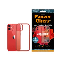 Гръб PanzerGlass за iPhone 12 mini, ClearCase - Червена рамка