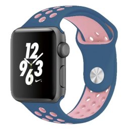Силиконова каишка за часовник Smart Watch 38/40mm - Синя с розово