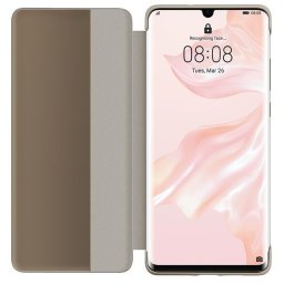 Оригинален калъф Flip View за Huawei P30 Pro - Каки