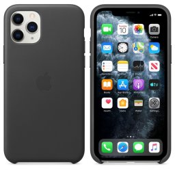Оригинален гръб Leather за Apple iPhone 11 Pro - Черен