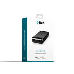 Външна батерия PowerSlim LCD 20.000 mAh Powerbank With USB-C Input/Output - Черна