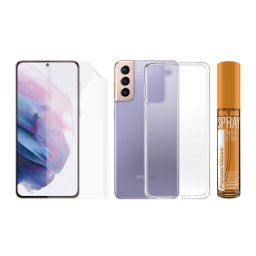 Защитно фолио PanzerGlass за Samsung Galaxy S21+ Hygiene Pack (TPU, ClearCase, 30 мл Spray)