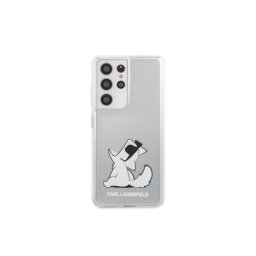 Гръб Karl Lagerfeld PC/TPU Choupette Eats Cover за Samsung Galaxy S21 Ultra - Прозрачен