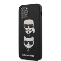 Гръб Karl Lagerfeld Saffiano K and C Heads Case за iPhone 12/12 Pro 6.1 - Черен