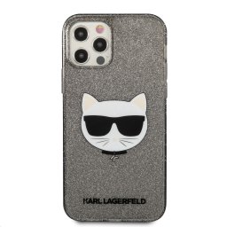 Гръб Karl Lagerfeld Choupette Head Glitter Case за iPhone 12 Pro Max 6.7 - Черен