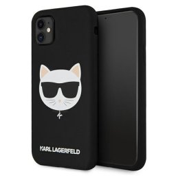 Гръб Karl Lagerfeld Choupette Head Silicone Case за iPhone 11 - Черен