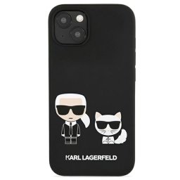 Гръб Karl Lagerfeld and Choupette Liquid Silicone Case за iPhone 13 - Черен