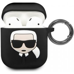 Калъф Karl Lagerfeld Karl Head Silicone Case за AirPods 1/2 - Черен