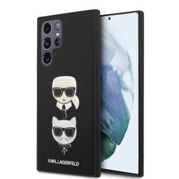 Гръб Karl Lagerfeld Saffiano K and C Heads Case за Samsung Galaxy S22 Ultra - Черен