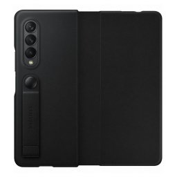 Гръб Samsung Leather Flip Cover за Galaxy Z Fold 3 - Черен, EF-FF926LBE