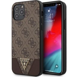 Гръб Guess 4G Triangle Case за iPhone 12/12 Pro 6.1 - Кафяв