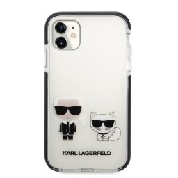 Гръб Karl Lagerfeld TPE Karl and Choupette Case за iPhone 11 - Бял