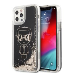 Гръб Karl Lagerfeld Liquid Glitter Gatsby Case за iPhone 12/12 Pro - Черен