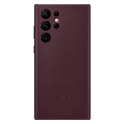 Оригинален гръб Samsung Leather Cover за Galaxy S22 Ultra - Бордо, EF-VS908LEE