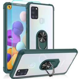 Гръб Military ring за Samsung Galaxy A21s - Зелен