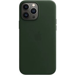 Оригинален гръб Apple Leather Case with MagSafe за iPhone 13 Pro Max - Зелен, MM1Q3ZM/A