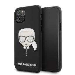 Гръб Karl Lagerfeld Embossed Glitter Case за iPhone 11 - Черен