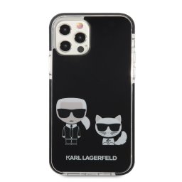 Гръб Karl Lagerfeld TPE Karl and Choupette Case за iPhone 12/12 Pro - Черен