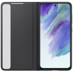Оригинален калъф Samsung Clear View Cover за Galaxy S21 FE - Тъмно сив, EF-ZG990CBE