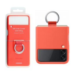 Оригинален гръб Samsung Silicone Cover за Galaxy Z Flip 3 - Coral, EF-PF711TPE