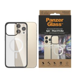 Гръб ClearCase PanzerGlass, MagSafe за Apple Iphone 14 Pro Max , Antibacterial - Черна рамка