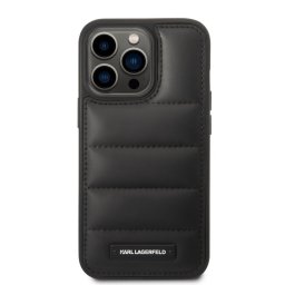 Гръб Karl Lagerfeld Quilted Puffy Metal Logo Case за iPhone 14 Pro - Черен