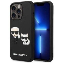 Гръб Karl Lagerfeld and Choupette 3D Case за iPhone 14 Pro Max - Черен