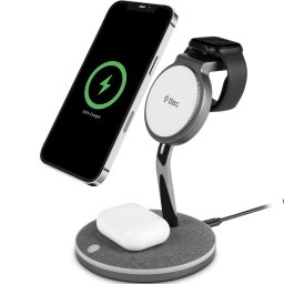 Wireless зарядно - стойка ttec AirCharger Trio M MagSafe Comp. 3in 1 iPhone + Apple Watch + AirPods Wireless Fast charger
