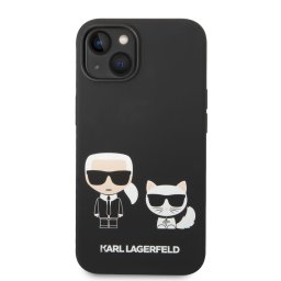 Гръб Karl Lagerfeld and Choupette Liquid Silicone Case за iPhone 14 - Черен