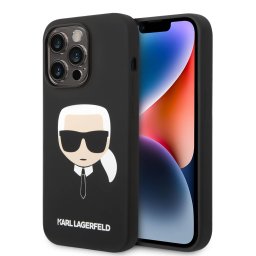 Гръб Karl Lagerfeld MagSafe Compatible Case Liquid Silicone Гръб Karl Head за iPhone 14 Pro - Черен