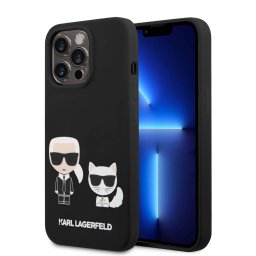 Гръб Karl Lagerfeld MagSafe Compatible Case Liquid Silicone Гръб Karl and Choupete Body iPhone 14 Pro - Черен