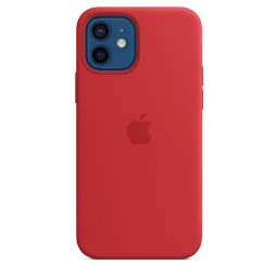 Оригинален гръб Apple Silicone Magsafe Cover за iPhone 12/12 Pro - Червен, MHL63ZE/A