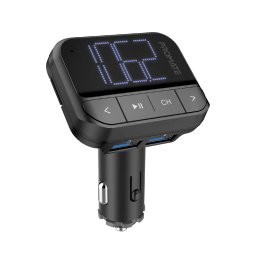 FM трансмитър ProMate EZFM-2,Wireless In-Car FM Transmitter With Dual USB Charging Ports • Easy Plug-n-Play • TF and USB Input , Черен