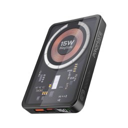 Външна батерия ProMate TRANSPACK PowerBank MagSafe 15W / 3.0 QC, LCD, 10000mAh - Черна
