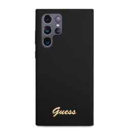 Гръб Guess Liquid Silicone Metal Logo Case за Samsung Galaxy S23 Ultra - Черен