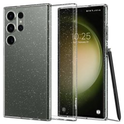 Калъф Spigen Liquid Crystal Glitter за Samsung Galaxy S23 Ultra - Прозрачен с блясък