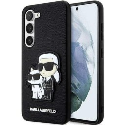 Гръб Karl Lagerfeld Saffiano Karl and Choupette за Samsung Galaxy S23 - Черен