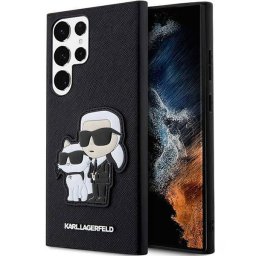 Гръб Karl Lagerfeld Saffiano Karl and Choupette за Samsung Galaxy S23 Ultra - Черен