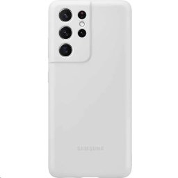 Оригинален гръб Samsung Silicone Cover за Galaxy S21 Ultra - Светло сив, EF-PG998TJE