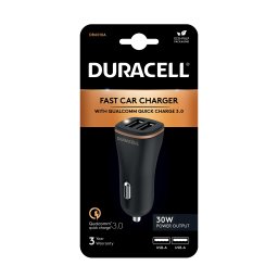Зарядно 12V Duracell DR6010A 2 x USB-A 4.8A, 27W - Черно