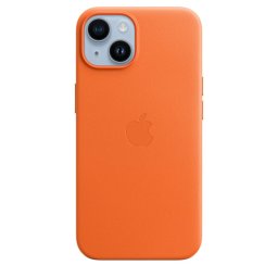 Оригинален гръб Apple Leather Magsafe Cover за iPhone 14 - Orange, MPP83ZM/A