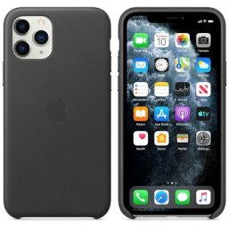 Оригинален гръб Apple Leather Cover за iPhone 11 Pro - Черен, MWYE2ZE/A