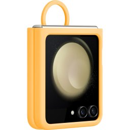 Оригинален гръб Samsung Silicone Cover with Ring за Galaxy Z Flip 5 - Apricot, EF-PF731TOE