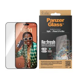 Стъклен протектор PanzerGlass за Apple iPhone 15 Pro Max Recycled Glass UWF wA